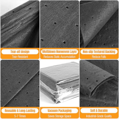 100 PC Oil Absorbent Pads, 13"x10"x0.08“