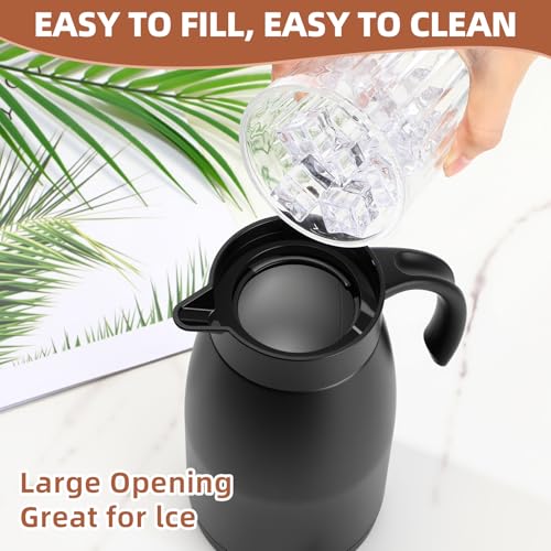 Norme 2 Pcs Thermal Coffee Carafe Creamer, Black, 34 oz - color: Black, size: 34 oz