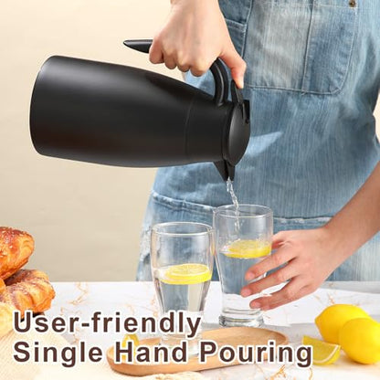 Norme 2 Pcs Thermal Coffee Carafe Creamer, Black, 51 oz - color: Black, size: 51 oz