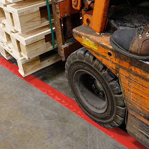 Brady ToughStripe Max Thick Floor Marking Tape - Rugged Facility Floor Marking Tape - 2 in. Width, 100 ft. Length - Red
