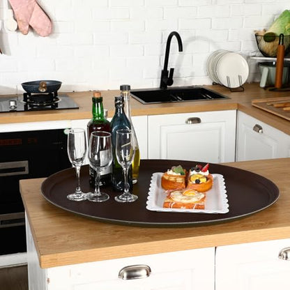 Gerrii 2 Pack Large Oval Restaurant Serving Trays, 24 x 29, Brown - color: Brown, size: 24x29