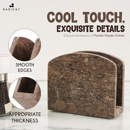 Radicaln Marble Napkin Holder for Table, 6.5 Inch Paper Napkin Organizer - color: Oceanic