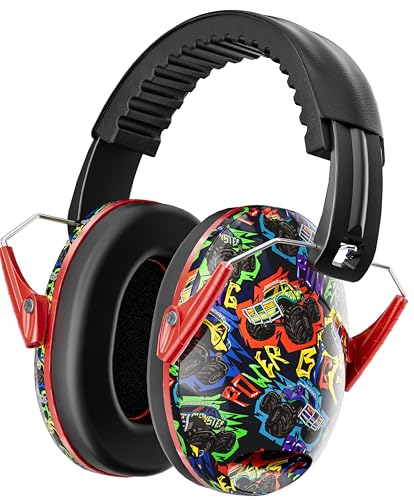 Dr.meter Kids Ear Protection for Monster Jam, Noise Cancelling Headphones - color: Print Monster Truck