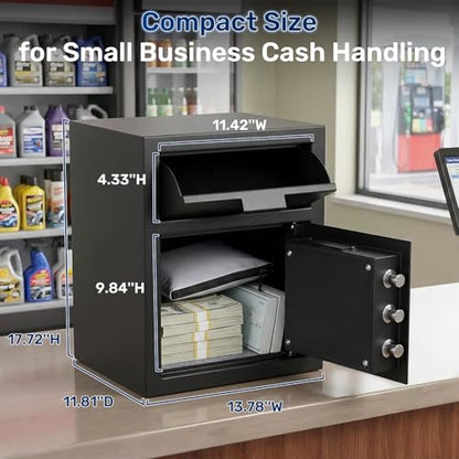 BlackSmith 2.6 Cuft Biometric Cash Depository Drop Safe for Business - size: 2.6 Cubic Feet