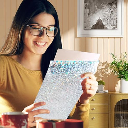 30 Pcs Holographic Bubble Mailers 11 X 7 Inch Metallic - color: Silver
