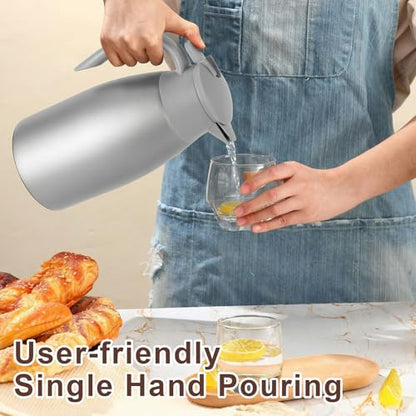 Norme 2 Pcs Thermal Coffee Carafe Creamer, Gray, 68 oz - color: Gray, size: 68 oz
