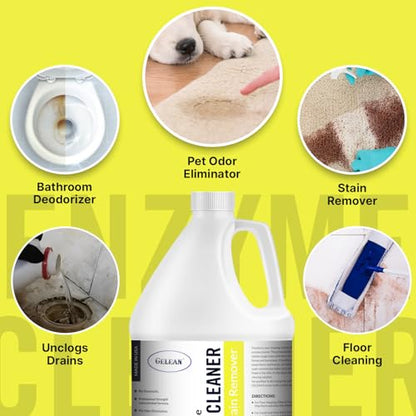 Multi-Purpose Probiotic Enzyme Cleaner, Made in USA - Stain and Odor Remover - Concentrated - Professional & Home Strength Drains, Floors, Bathrooms, Toilets Trash Can,