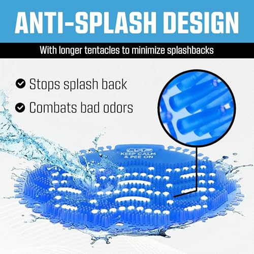 Urinal Screen Deodorizer (12 Pack) Odor Protection for Toilets in Office, Schools, Restaurants Bathroom, BLUE Anti-Splash - 12 Urinal Cakes + 12 Free Gloves - color: BLUE-12pcs