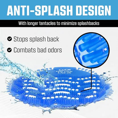 Urinal Screen Deodorizer (12 Pack) Odor Protection for Toilets in Office, Schools, Restaurants Bathroom, BLUE Anti-Splash - 12 Urinal Cakes + 12 Free Gloves - color: BLUE-12pcs