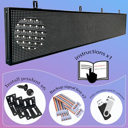 P10 Programmable Led Sign Display Digital Open Sign Custom Banner Outdoor Signs For Businesses Advertising Message Board Word Light Wifi Control High Brightness Neon 115"X14" - size: P10 115"x14"x2" Indoor/Outdoor