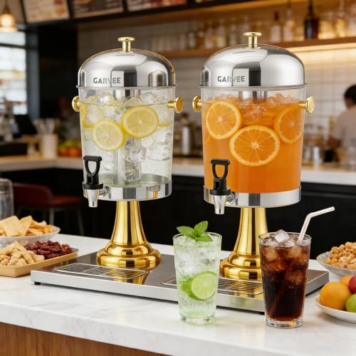 Garvee 4.4 Gallon Commercial Drink Dispenser with Ice Core, Gold - color: Gold, size: 4.4 Gallon