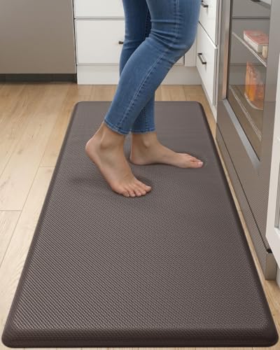 DEXI Anti Fatigue Kitchen Floor Mat Cushioned Standing Runner 48x20, Brown - color: Brown, size: 48"L x 20"W x 0.7"Th