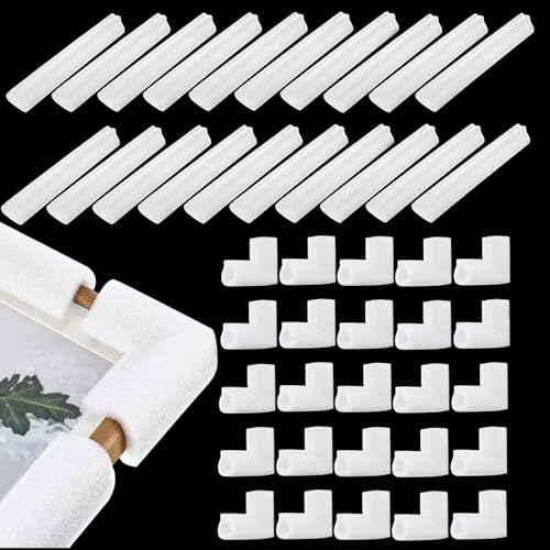 Landical 40 Pcs Foam Corner Protectors for TV Moving Mirror Shipping, White - color: White