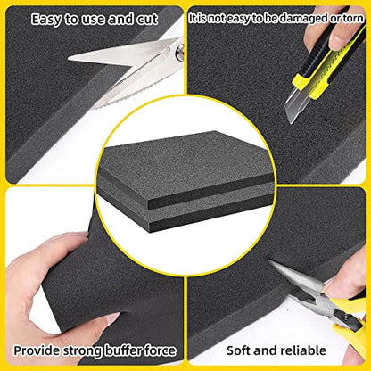 8 Pcs Polyurethane Foam Sheet, 16x12x1 in Cuttable Foam Inserts for Cases - size: 16 x 12 x 1 Inch