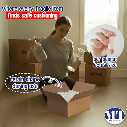 MT Products Off-White Packing Peanuts, Approximately 1 Cubic Foot