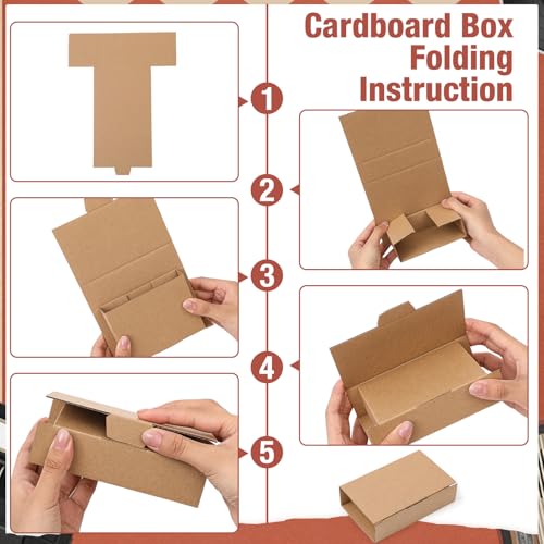 Marspark 50 Pack Small Shipping Boxes 5.51x3.27x1.38 Inches, Brown - color: Brown