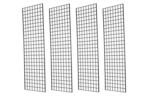 Grid Wall Commercial Grade Gridwall Panels – Heavy Duty Grid Panel for Any Retail Display Wall Grid 2' Width x 6' Height, Black (Pack of 4) - color: Black Finish, size: 2'x6'(4 Pack)