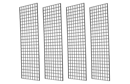 Grid Wall Commercial Grade Gridwall Panels – Heavy Duty Grid Panel for Any Retail Display Wall Grid 2' Width x 6' Height, Black (Pack of 4) - color: Black Finish, size: 2'x6'(4 Pack)
