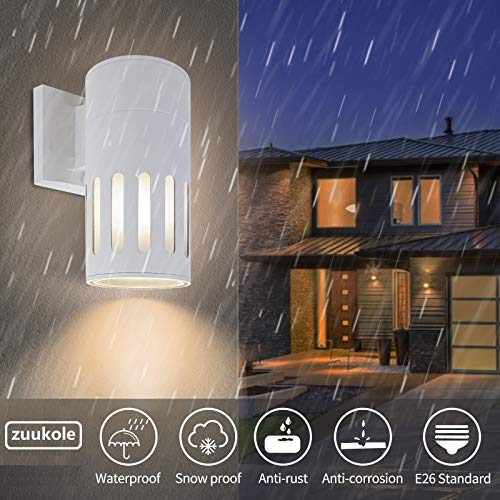 Outdoor Wall Lantern, Waterproof Exterior Lighting Fixture - color: Cylinder (White B)