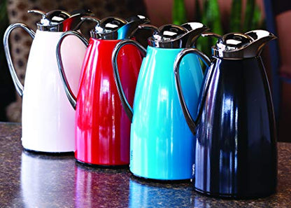 Service Ideas Classy Carafe, Vacuum Insulated, 33.8oz, Stainless Steel - color: Blue