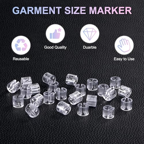 M METERXITY 100-Pack Clothes Hanger Markers Size XS Garment Tag Transparent - color: Transparent, size: X-Small