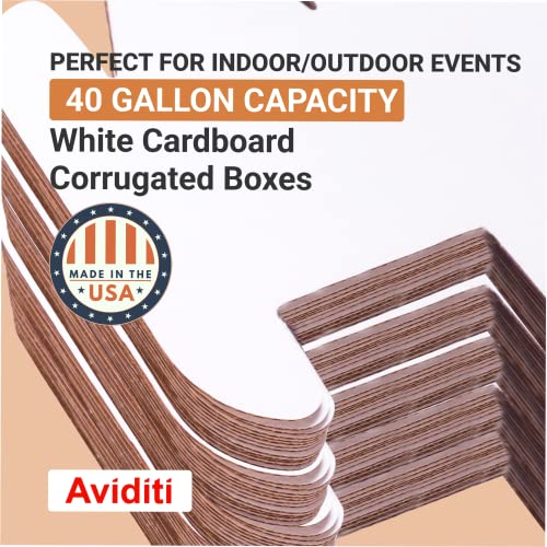 Box USA 40 Gallon 18" L x 18" W x 30" H 10-Pack Cardboard Trash Cans and Recycling Bins, Reusable or Disposable Pop Up Garbage Boxes for Parties, Outdoor Events, Heavy Duty, Plain - size: 40 Gallon 10-Pk, style: Plain