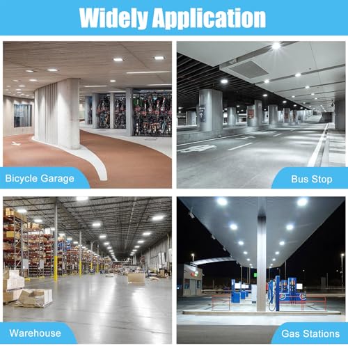 Dusk to Dawn LED Canopy Light, 100W/80W/60W, 100-277V, 13500LM - size: 1 Pack 100W