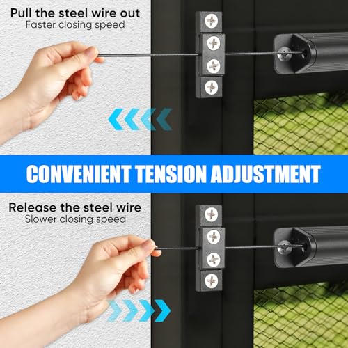 RV Screen Door Closer with Adjustable Tension, Aluminum Automatic Closing Device with Accessories, Works with Most Camper Latches & Travel Trailer Handles