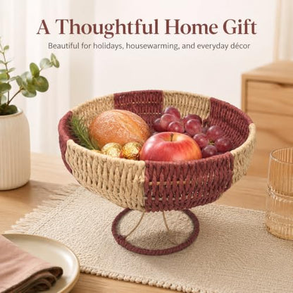 Goblet Boho Decor Storage Basket,Handmade Paper Rope Basket,Large - size: Large