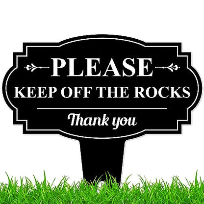 Please Keep Off The Rocks Sign, 17"x17", Heavy Duty Integrated Ground Stakes, Indoor/Outdoor Use, Rust Free Aluminum Composite, Made in USA by My Sign center - size: 17"x17"