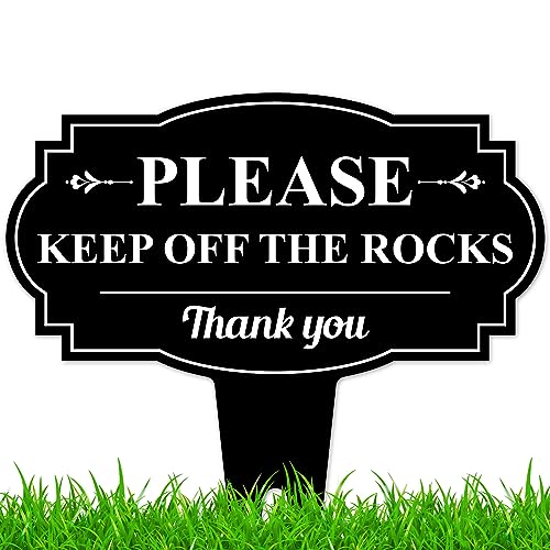 Please Keep Off The Rocks Sign, 17"x17", Heavy Duty Integrated Ground Stakes, Indoor/Outdoor Use, Rust Free Aluminum Composite, Made in USA by My Sign center - size: 17"x17"