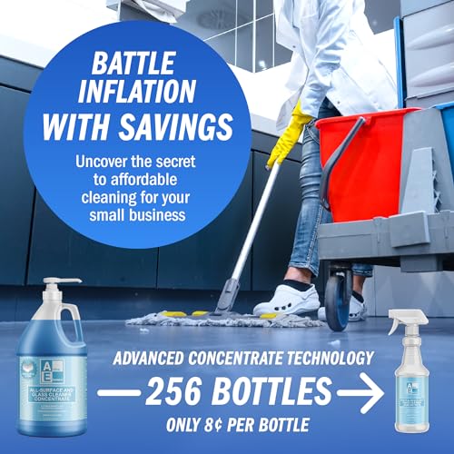 All Surface and Glass Cleaner Concentrate- Makes 128 Gallons of Powerful All Purpose Cleaner Bulk - Floor Cleaner Concentrate - All Purpose Cleaner Concentrate - size: 1 Gallon (Pack of 2)