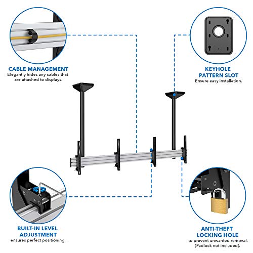 Mount-It! Ceiling Mount for 3-Screen Digital Menu Boards - size: 42.5" Height, style: Triple