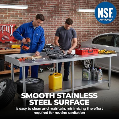 72" x 24" Stainless Steel Equipment Stand, 24" Tall - size: 72" x 24"