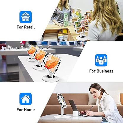 AboveTEK 360° Rotating Retail Kiosk iPad Stand Bundle POS Tablet Kiosk Stand - Universal Tablet Locking Mount for 7.9"-11" Devices