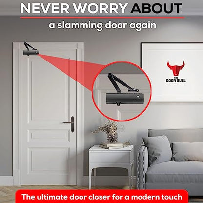 The Door Bull Commercial/Residential Grade Door Closer - size: 2000 Series, style: Matte Black