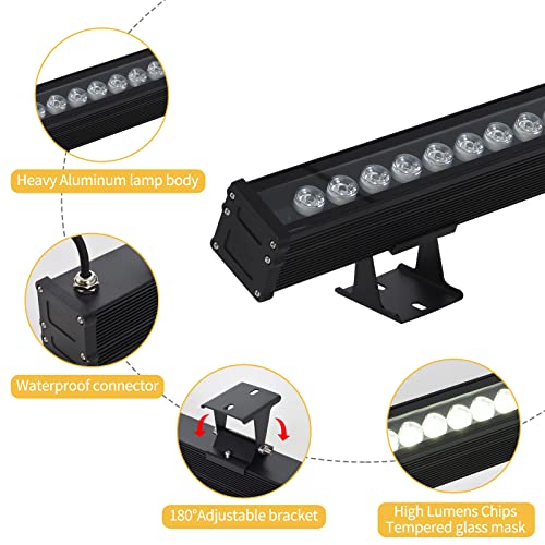 JSN&PC LED Wall Washer Light 36W IP65 Waterproof Black Housing Outdoor Light for Advertising Boards, Billboard,Building Commercial Lighting (White 5000-5500K) - color: White(5000K)