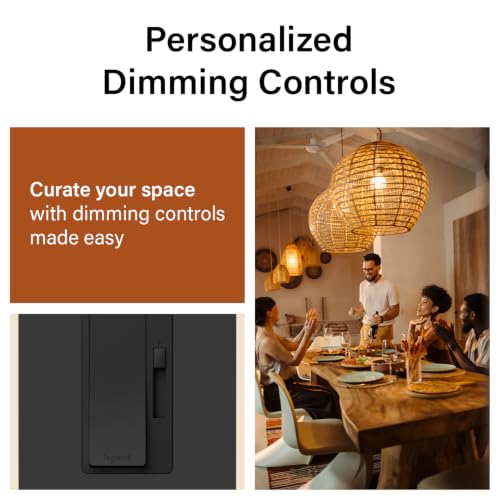 Legrand Radiant 150W LED Dimmer Light Switch 3-Way Rocker Black 1 Pack - color: Black