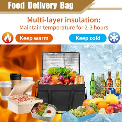 PEASUG Insulated Food Delivery Bag, XXXL Catering Bag for Keep Food Warming - color: Black, size: XXX-Large
