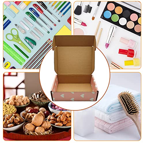 Green Recyclable Cardboard Small Gift Mailer Boxes for Shipping Packaging Craft Mother's Day Gifts Giving Products (Pink, 7.2 x 5.2 x 2 Inch) - color: Pink, size: 7.2 x 5.2 x 2 Inch