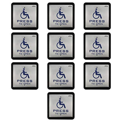 Visionis VIS-7039 Handicap Push to Exit Button, Steel, Back Box, 10 Pack - size: Pack of 10