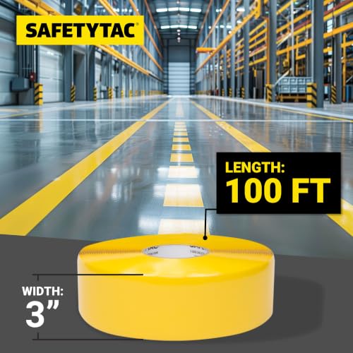 Industrial Floor Marking Tape (Yellow, 3in x 100ft) - color: Yellow, size: 3" x 100'