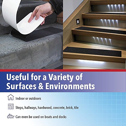 Non-Slip Stair Treads (25 Pack) for Indoor & Outdoor Steps – Anti-Slip Pre-Cut Adhesive Grip Tape to Increase Slip Resistance on Stair Nosing & Edges - size: 25 Pack