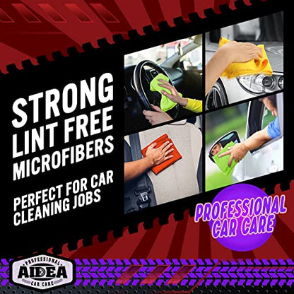 AIDEA Microfiber Cleaning Cloth-200PK, Microfiber Towels for Cars, 12×12" - color: Yellow Blue Green, size: 200PK