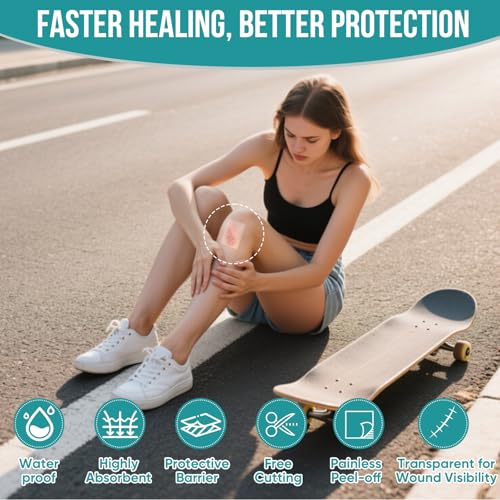 Hydrocolloid Roll for Wound Care, Hydrocolloid Bandages(3Roll x 2in x 12ft) - size: 2in x 36ft