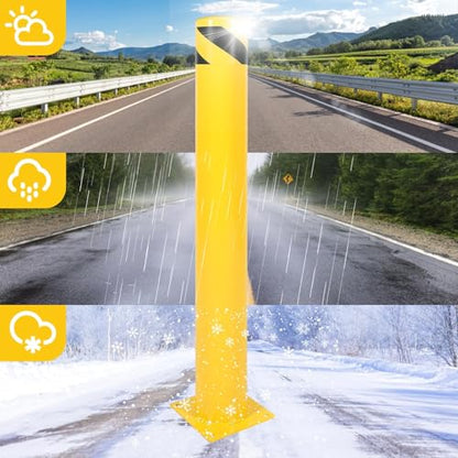 Kojem 12 Set 42 inch Steel Safety Bollard Parking Barrier Post Safety - size: 12Pcs
