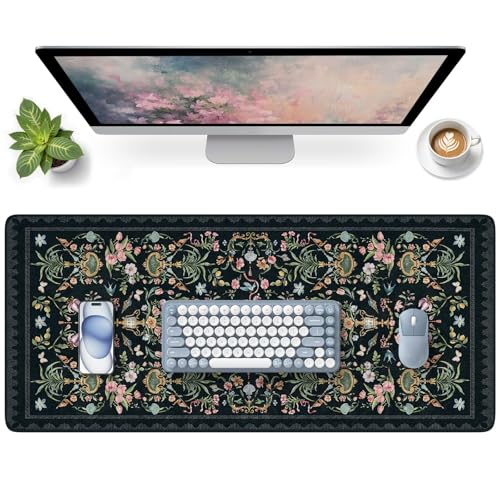 HAOCOO Black Desk Mat, 35.4" x 15.7" Computer Pad for Office Work Home - color: Black, size: 35.4" x 15.7"
