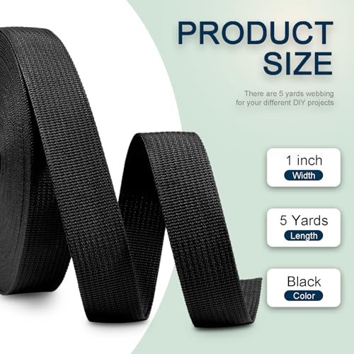 CooBigo 2 Sets 1" Tactical Buckle Strap Kit Replacement, 1 Inch Heavy Duty Tactical Belt Buckle with Adjustable Tri-glide Slider, D Ring and 5 Yard Webbing - color: F: 1" Buckle Kits
