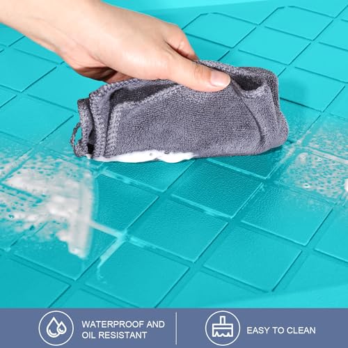 Cushioned Kitchen Mat 2 PCS, Anti Fatigue Kitchen Rugs, Heavy Duty Non-Skid, Ergonomic Comfort Foam Kitchen Floor Mat for Home, Office, Sink, Laundry, Teal - color: Teal