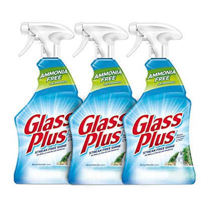 Glass Plus Glass Cleaner, 32 fl oz Bottle, Multi-Surface Glass Cleaner (Pack of 3) - size: 32 Fl Oz (Pack of 3)